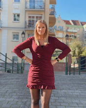Charger l'image dans la galerie, Robe bordeaux plumetis