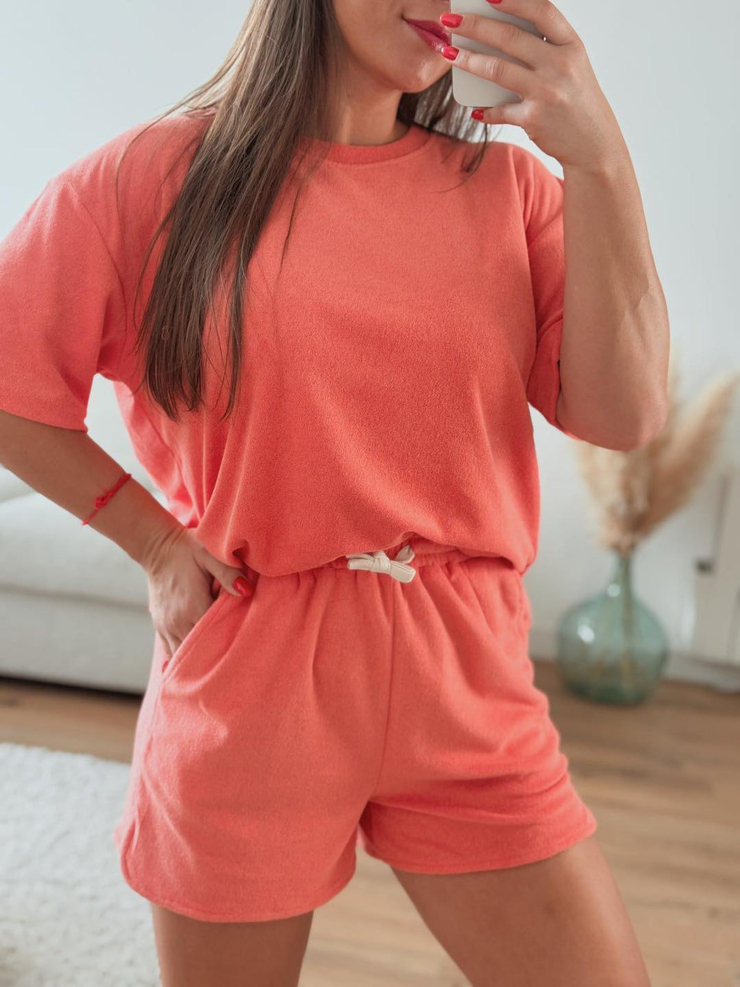 Ensemble corail matière éponge