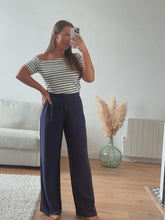 Charger l&#39;image dans la galerie, Pantalon en lin bleu marine
