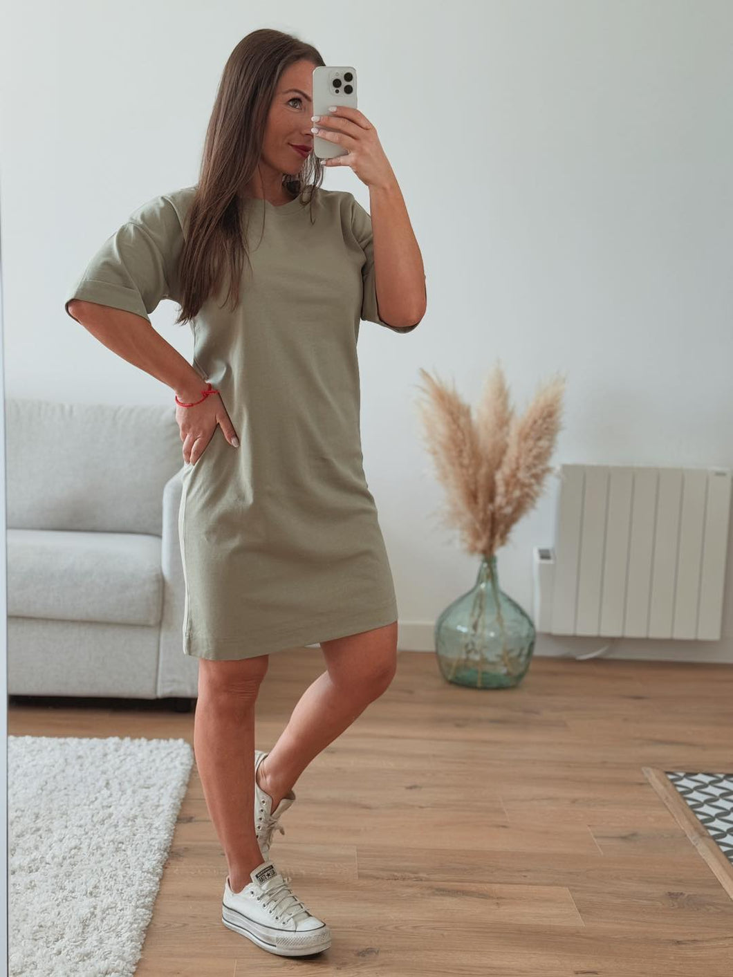 Robe tee shirt kaki