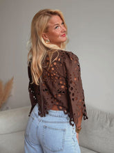 Charger l'image dans la galerie, Blouse brodée choco
